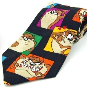 Taz Looney Tunes Tie, Taz Cartoon Character Vintage Necktie, Beautiful Colors